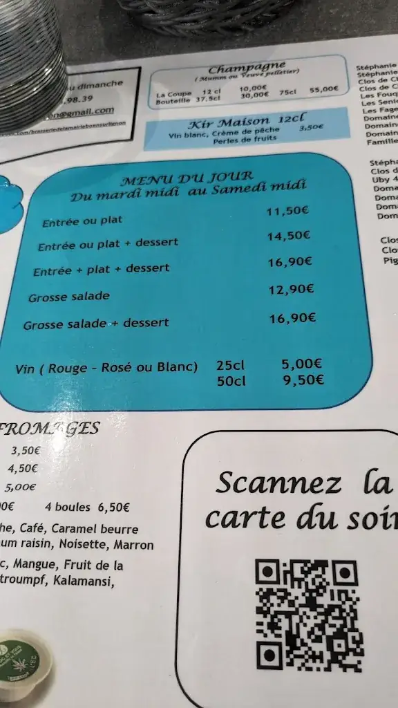 Menu_Brasserie De La Mairie_Boën-sur-Lignon_image_1