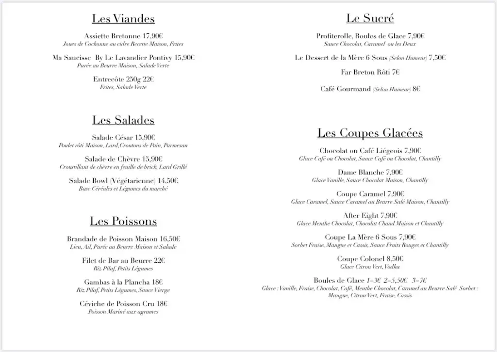 Menu_Restaurant Chez La Mère 6 Sous_Vannes_image_4