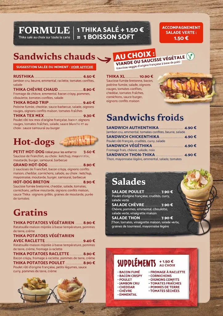 Menu_LE THIKA - restauration rapide et Coffee Shop_Vannes_immagine_2