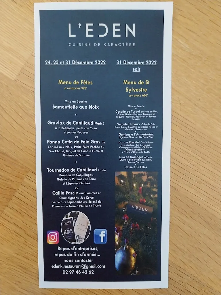Menu_Restaurant L'Eden_Vannes_image_4