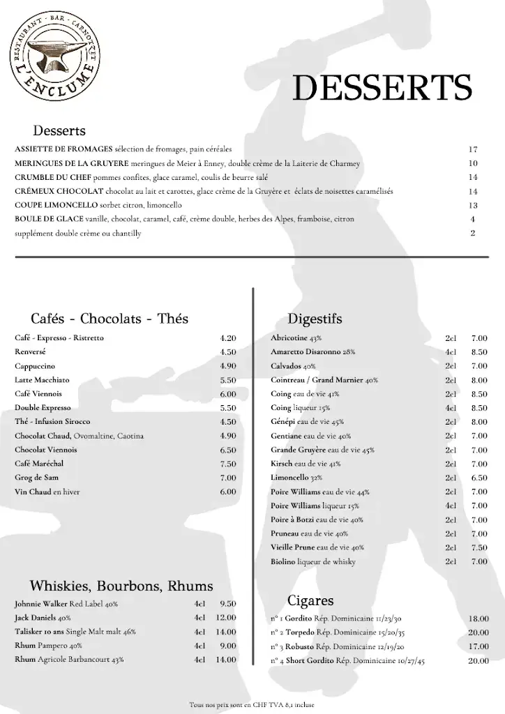 Menu_L'Enclume (Maréchal Ferrant)_Val-de-Charmey_image_2