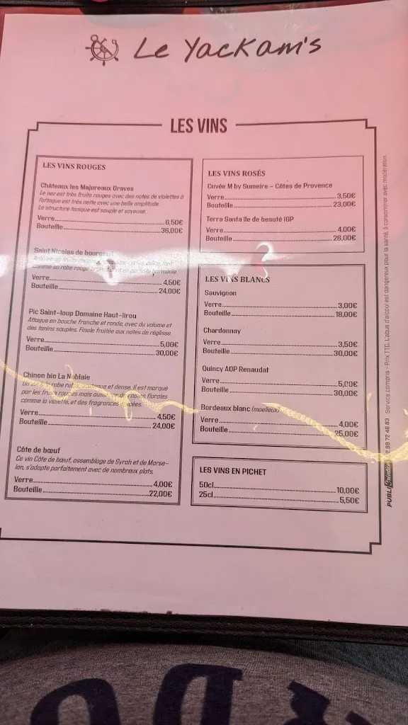 Menu_Le Yackam's_Roche-Bernard_image_1
