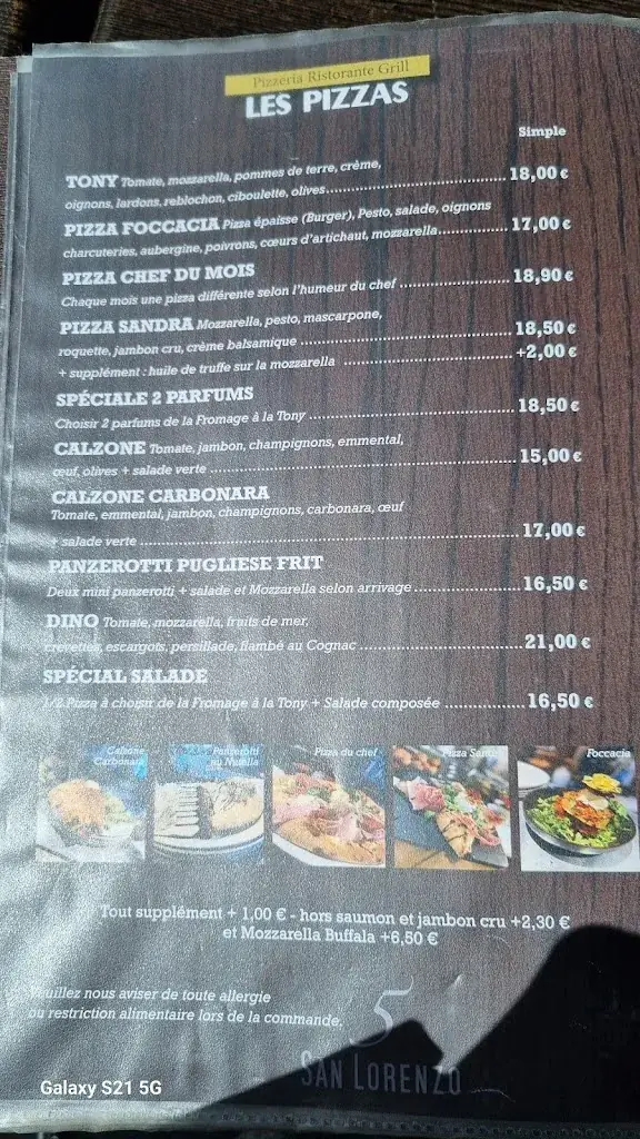 Menu_Pizzeria Boën San Lorenzo_Boën-sur-Lignon_image_1