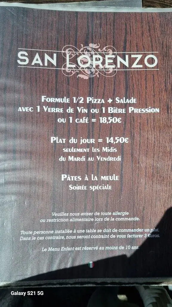 Menu_Pizzeria Boën San Lorenzo_Boën-sur-Lignon_image_3