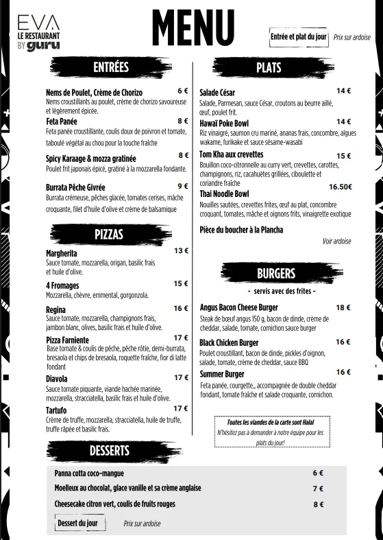 Menu_EVA Le Restaurant by Guru_Montreuil_image_1