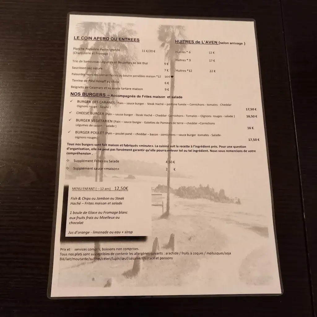 Menu_Les Cabanes de Port-Ma_Névez_image_3