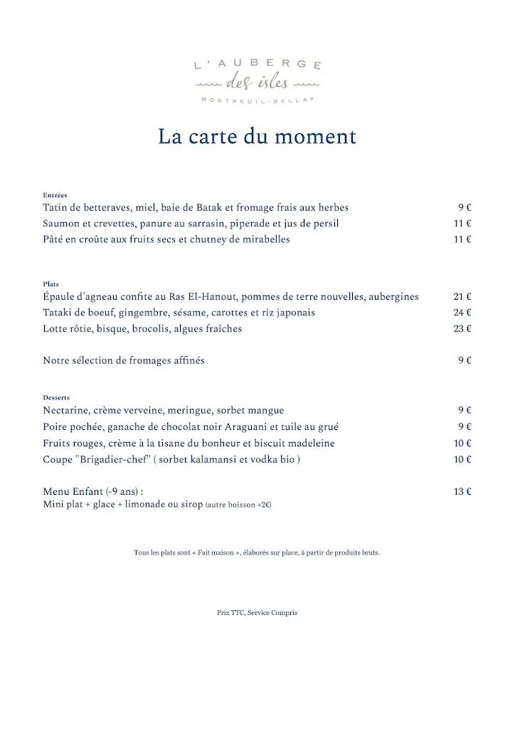 Menu_L'Auberge Des Isles_Montreuil-Bellay_image_2