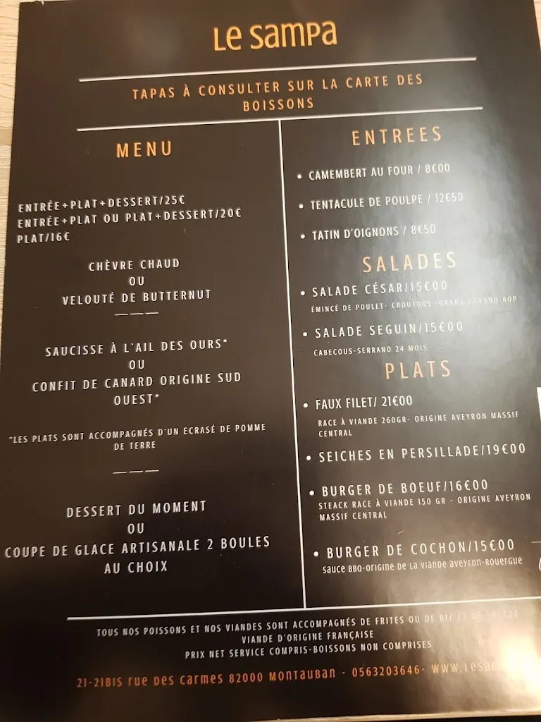 Menu_Le Sampa_Montauban_image_1