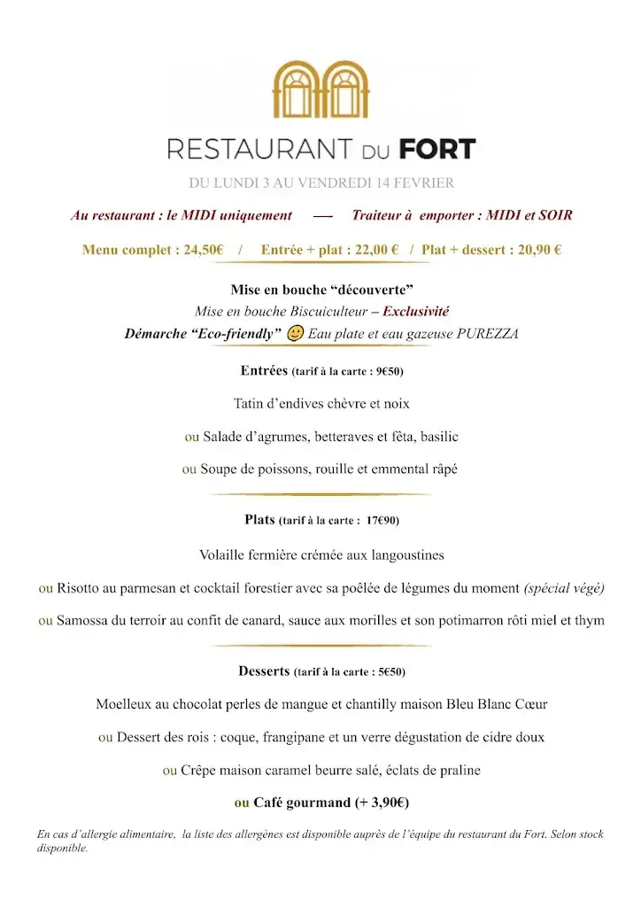 Menu_Valérie Pons - Restaurant Traiteur Du Fort_Montauban_image_1