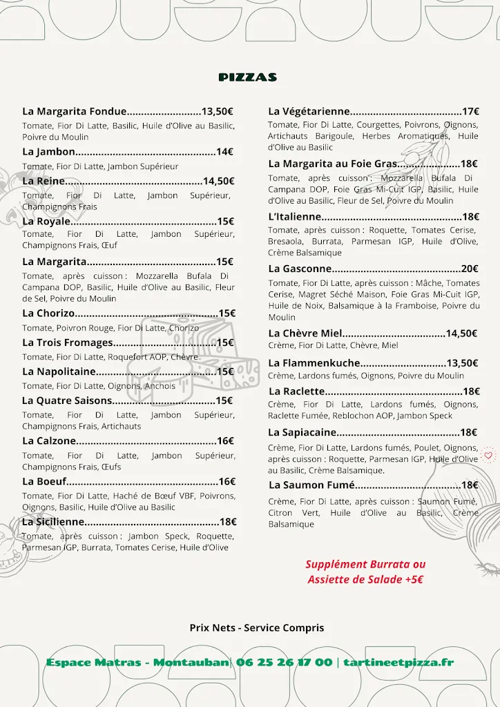 Menu_TARTINE&PIZZA (La T’art’in)_Montauban_image_2