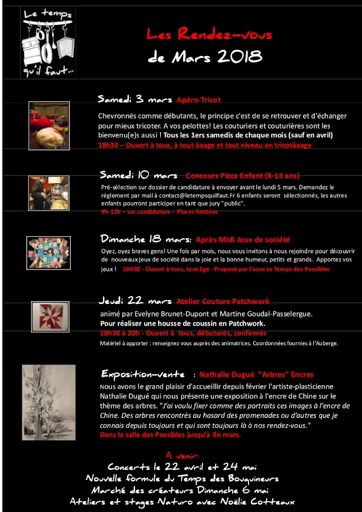 Menu_Restaurant Le Temps qu'il faut..._Piré-Chancé_immagine_1