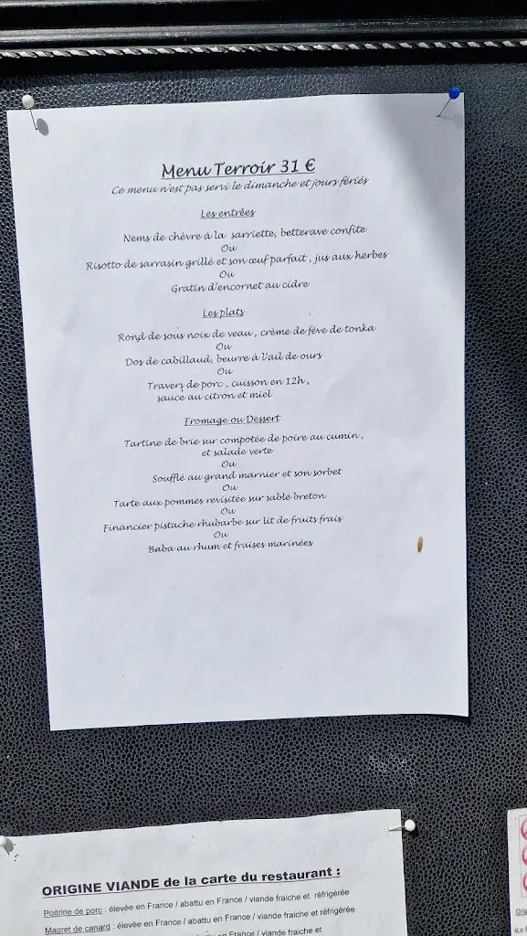 Menu_Auberge des Tilleuls_Piré-Chancé_image_1