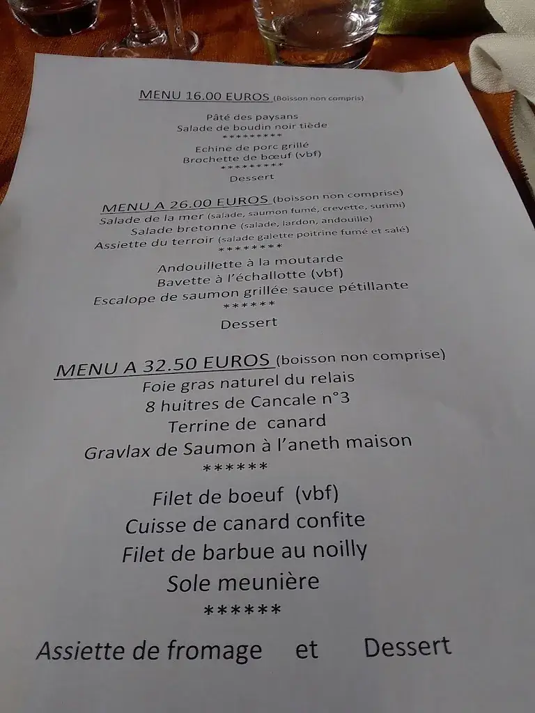 Menu_Restaurant Le relais des Diligences_Plélan-le-Grand_image_1