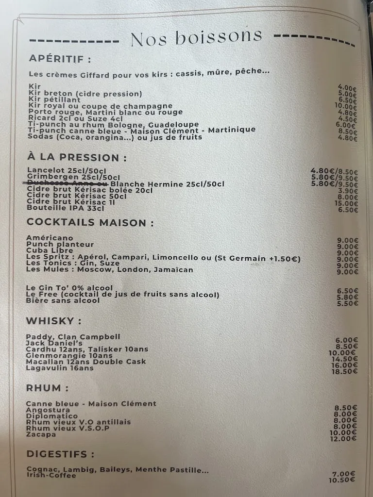 Menü_Auberge du Gros Bill_Pénestin_Bild_1