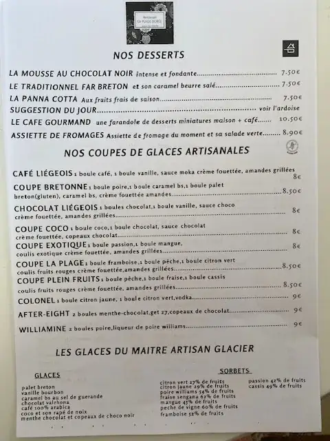 Menu_la plage dorée_Pénestin_immagine_1