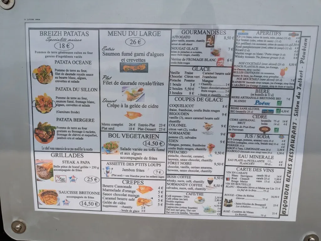 Menu_Restaurant Bigouden Blues_Pleubian_image_1