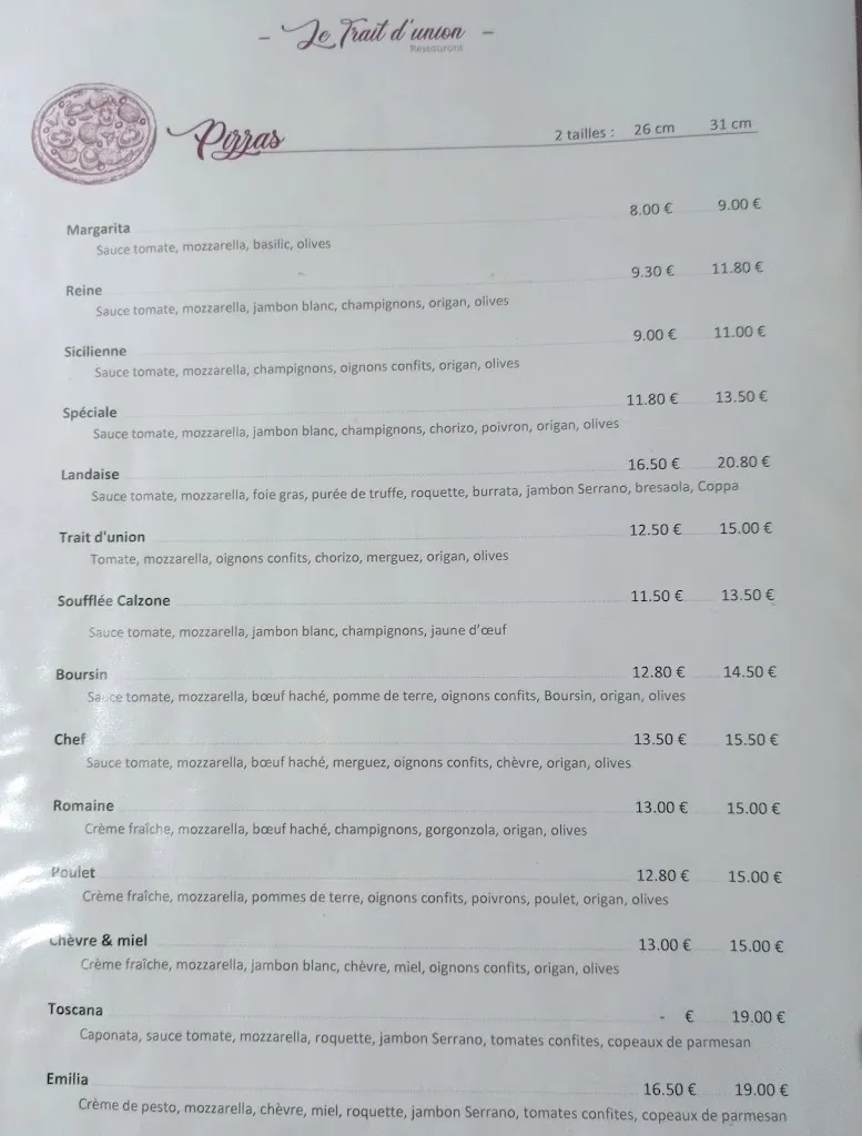 Menu_Restaurant Le trait d'union_Ploërmel_image_1