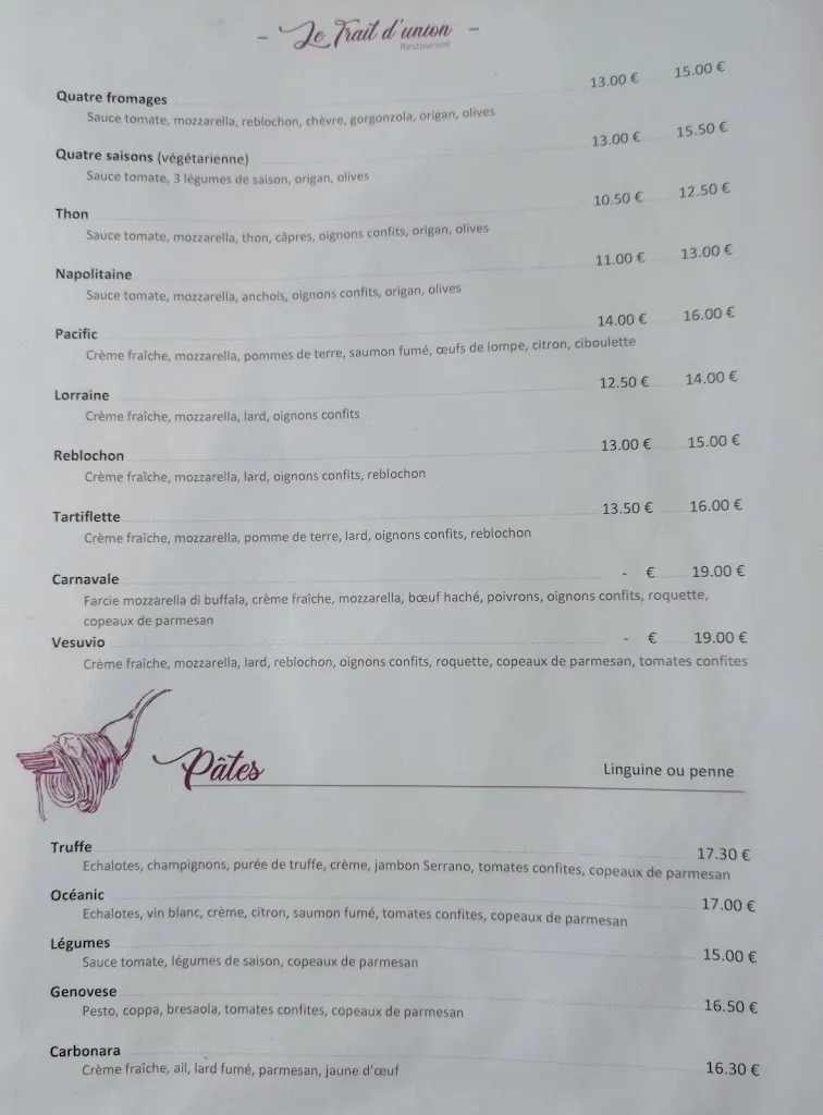 Menu_Restaurant Le trait d'union_Ploërmel_image_3