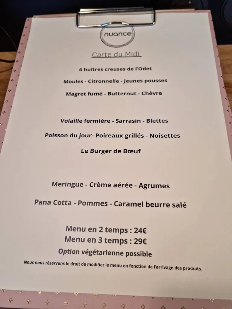 Menu_Nuance Restaurant Plomeur_Plomeur_image_1