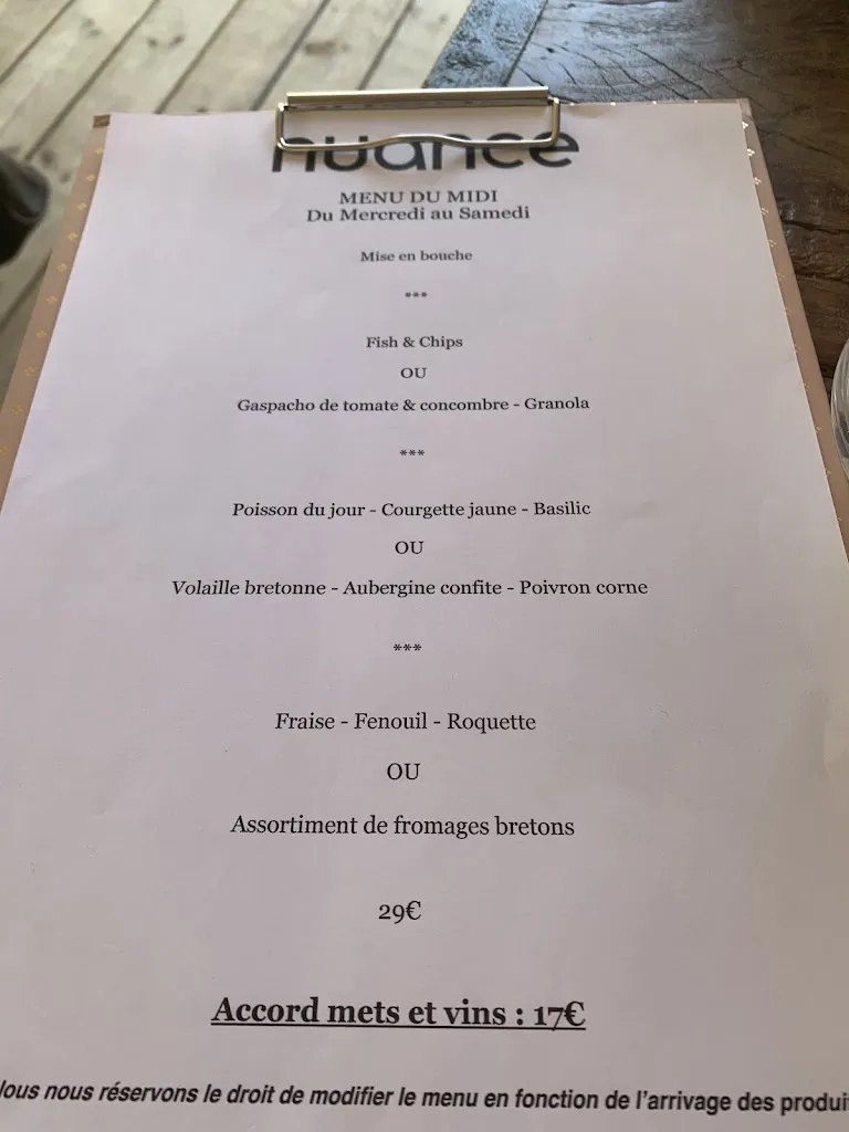Menu_Nuance Restaurant Plomeur_Plomeur_image_2