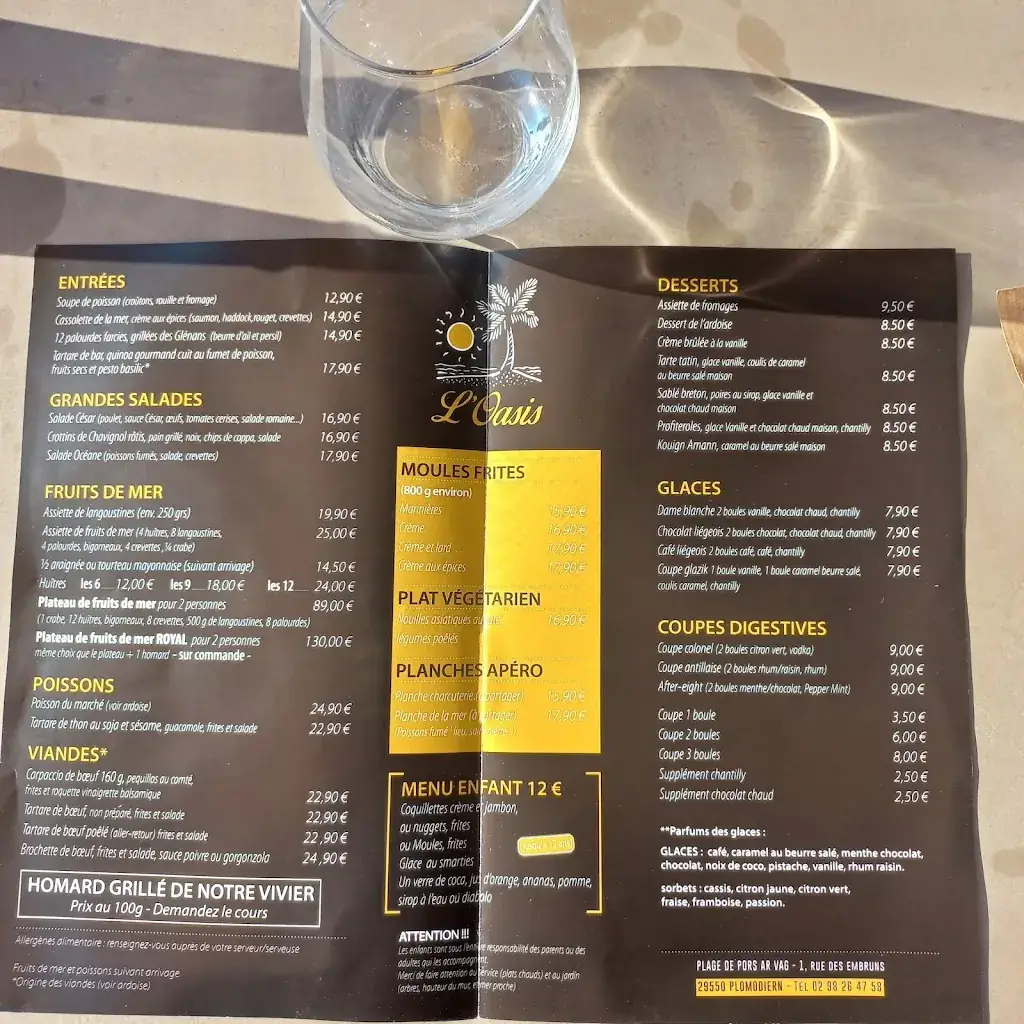 Menu_Restaurant Oasis_Plomodiern_image_2
