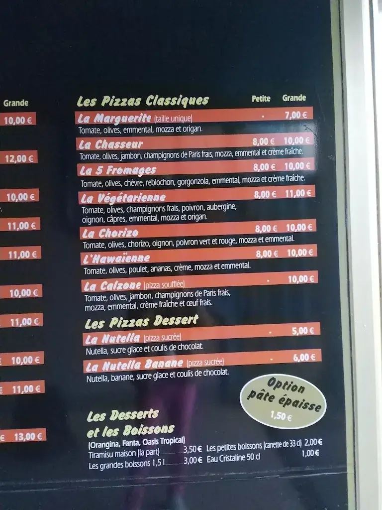 Menu_Pizzeria LA BELLEGARDIENNE_Valserhône_immagine_2