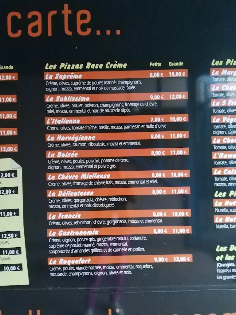 Menu_Pizzeria LA BELLEGARDIENNE_Valserhône_immagine_4
