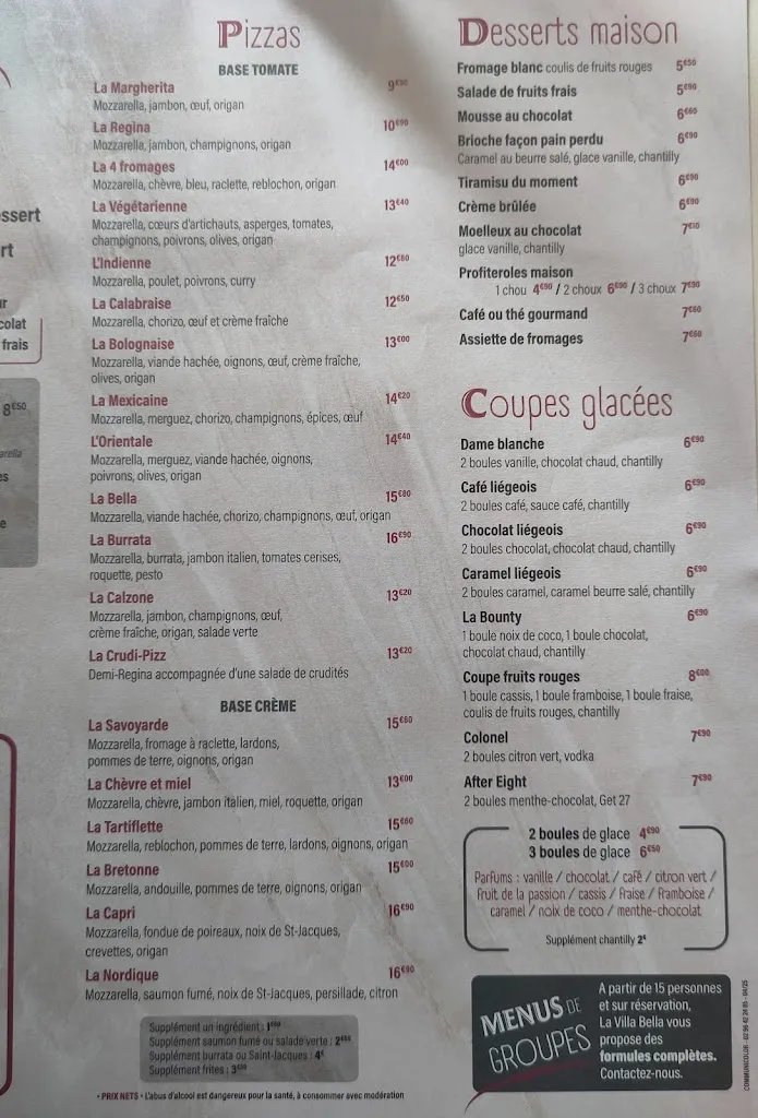 Menu_La Villa Bella_Ploufragan_image_4