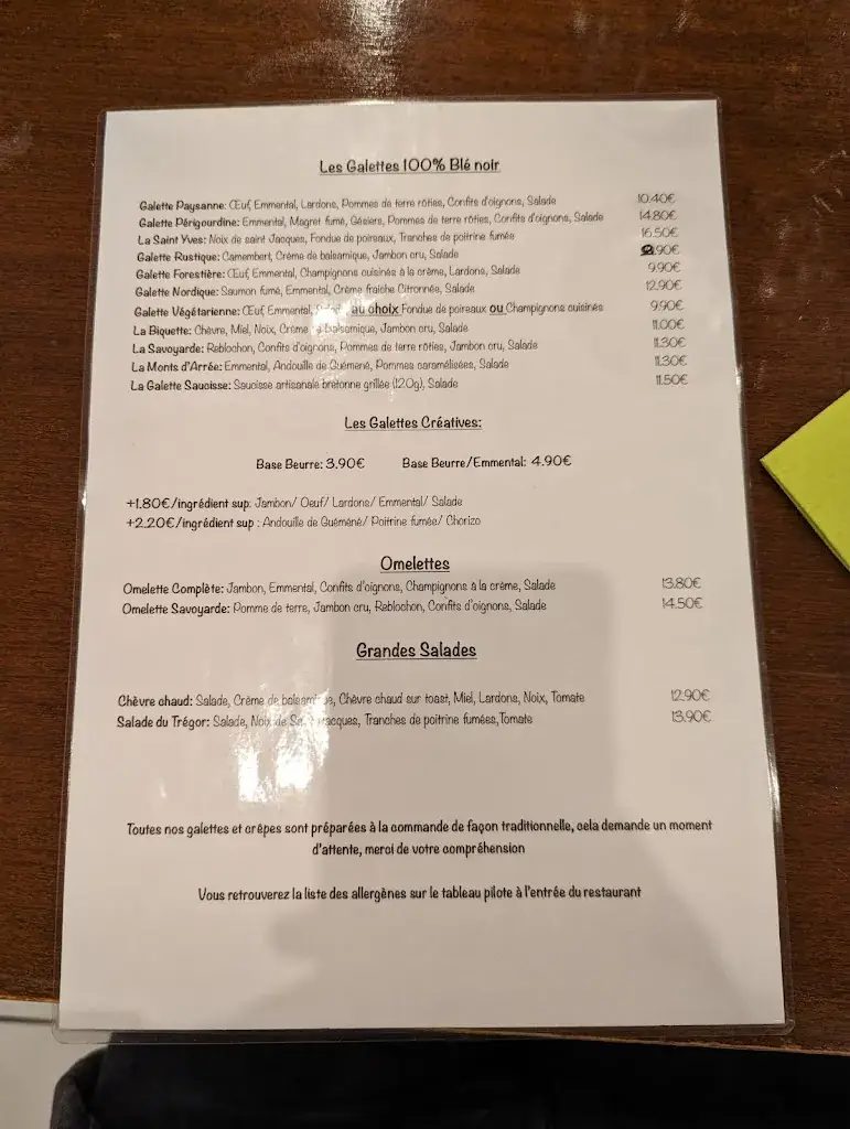 Menu_Crêperie La Dentellière_Tréguier_image_1