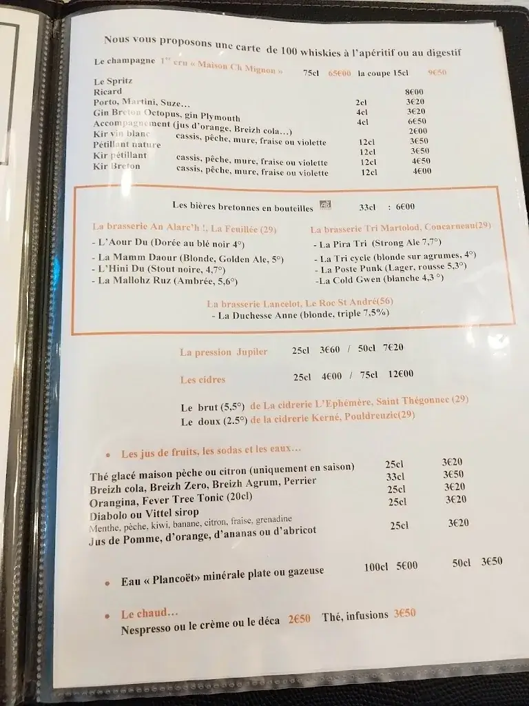 Menu_Dans la Grand Rue Restaurant_Saint-Pol-de-Léon_image_2