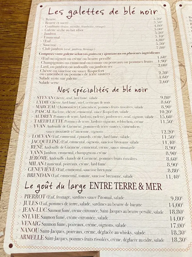 Menu_Chez Marie_Carnac_image_1