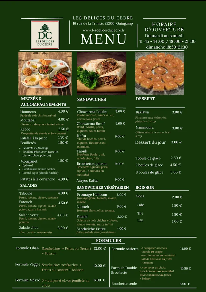 Menu_Les délices du cèdre_Guingamp_image_1