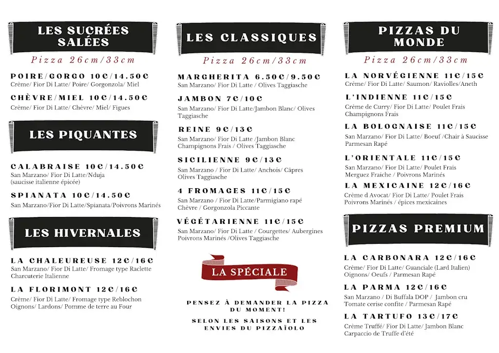 Menu_Restaurant LE CONVIVE. ( restaurant, pizza napolitaine, crêperie, glacier. )_Bourg-Argental_imagen_1