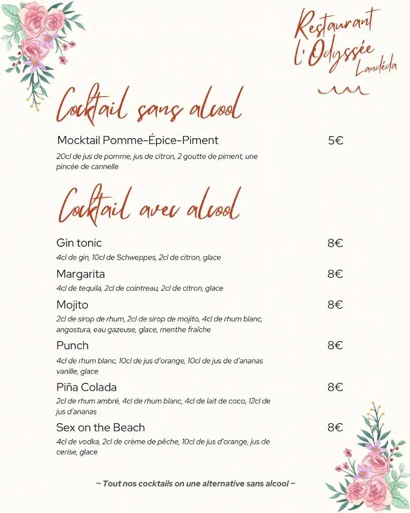 Menu_Restaurant bar l' odyssée_Landéda_image_2