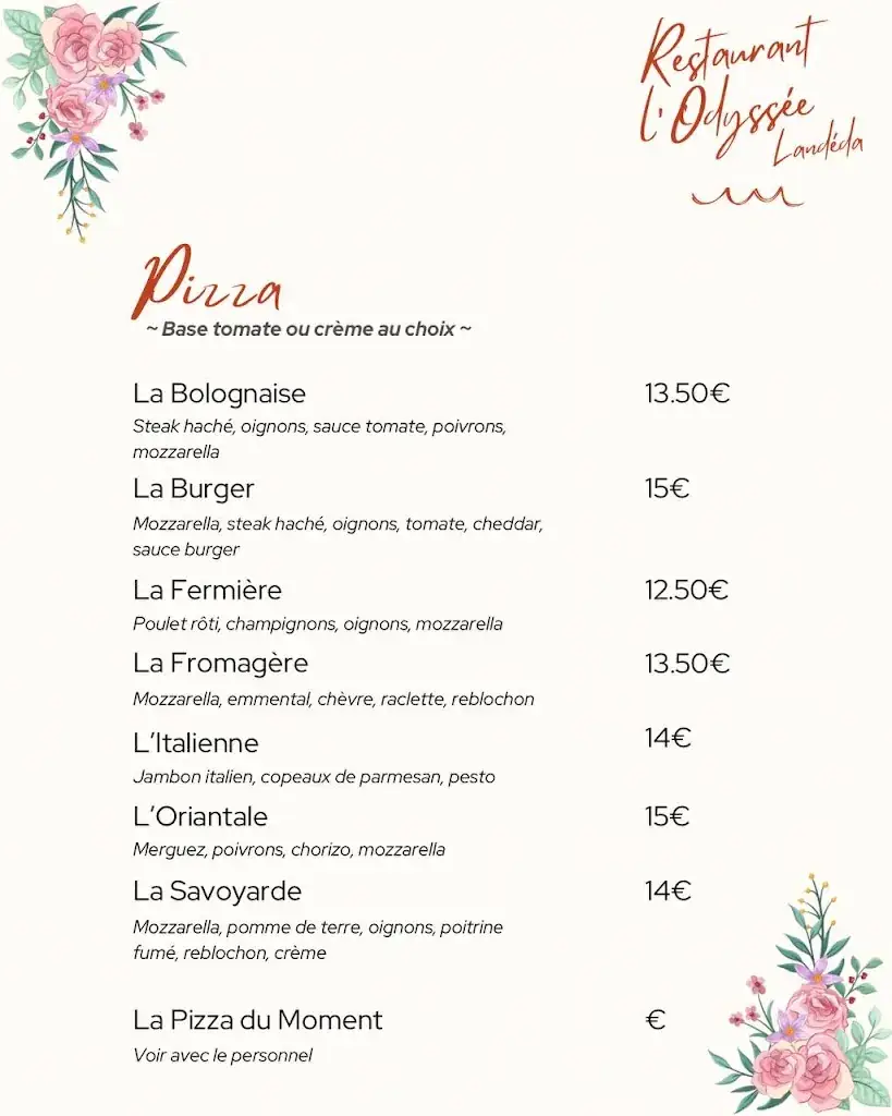 Menu_Restaurant bar l' odyssée_Landéda_image_4