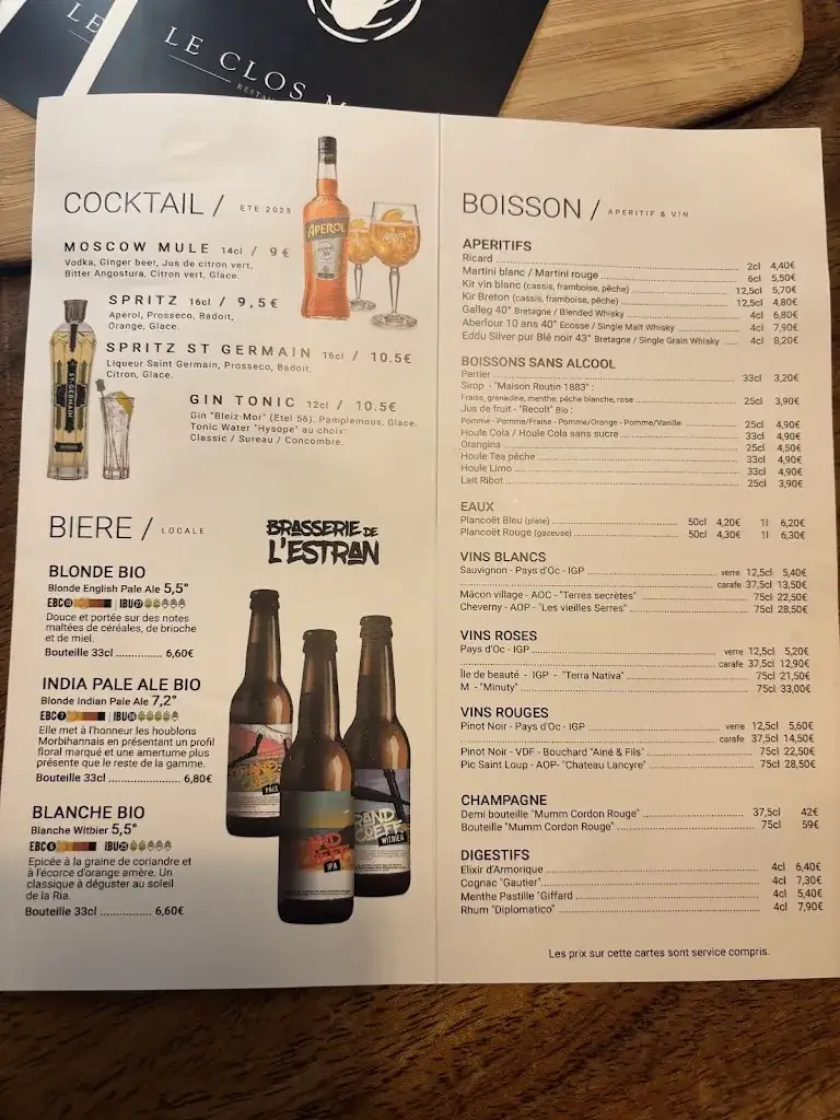 Menü_Le Clos Marine - Crêperie - Morbihan_Plouhinec_Bild_4
