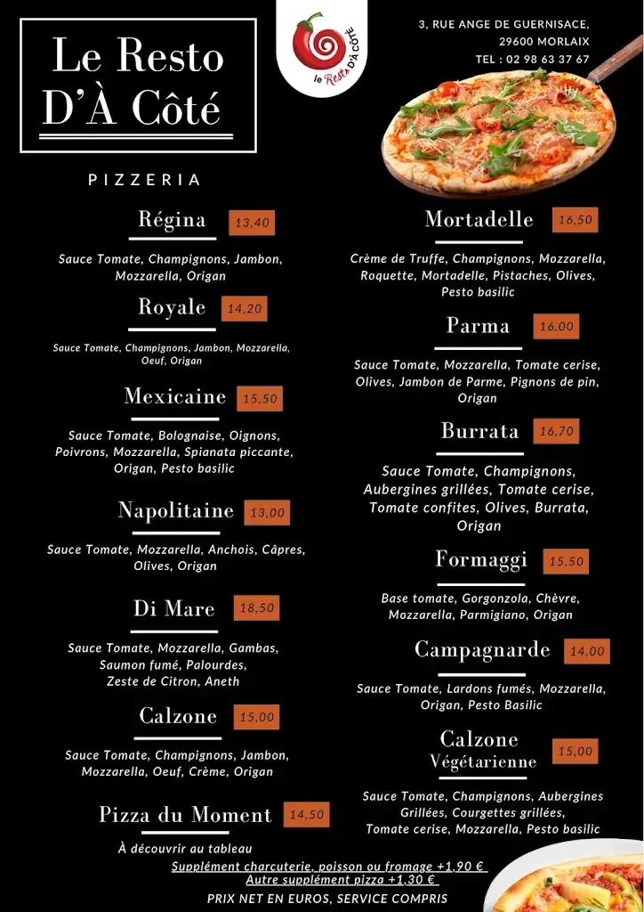 Menu_LE RESTO D'À CÔTÉ - PIZZERIA_Morlaix_image_3