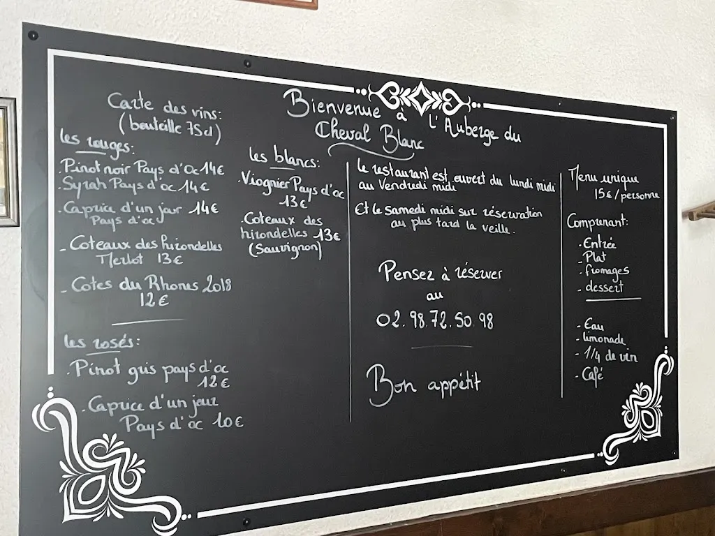 Menu_L'Auberge du Cheval Blanc_Plourin-lès-Morlaix_image_1