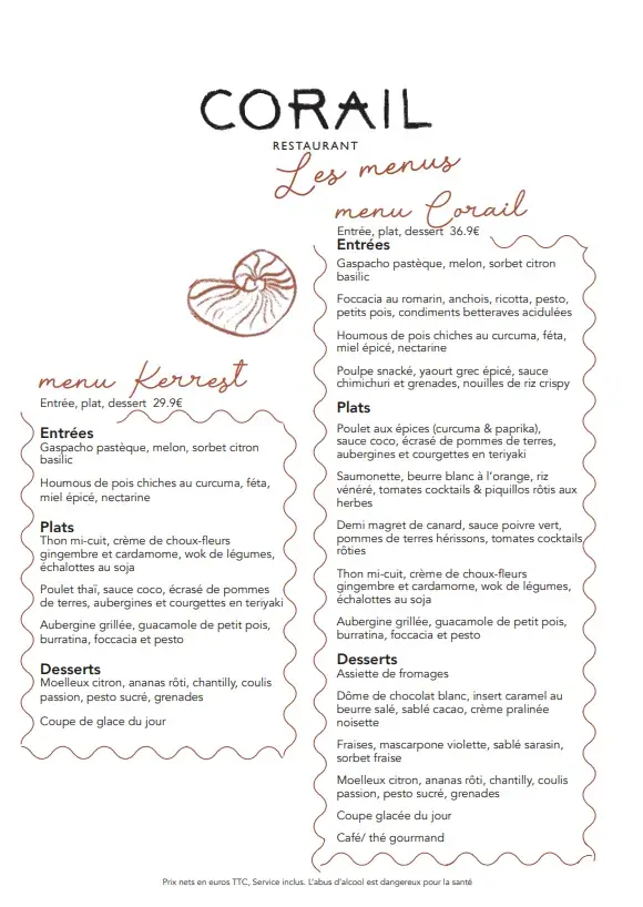 Menu_Corail Restaurant_Plozévet_image_1