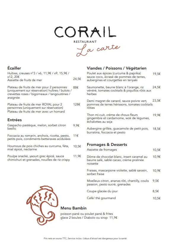 Menu_Corail Restaurant_Plozévet_image_2