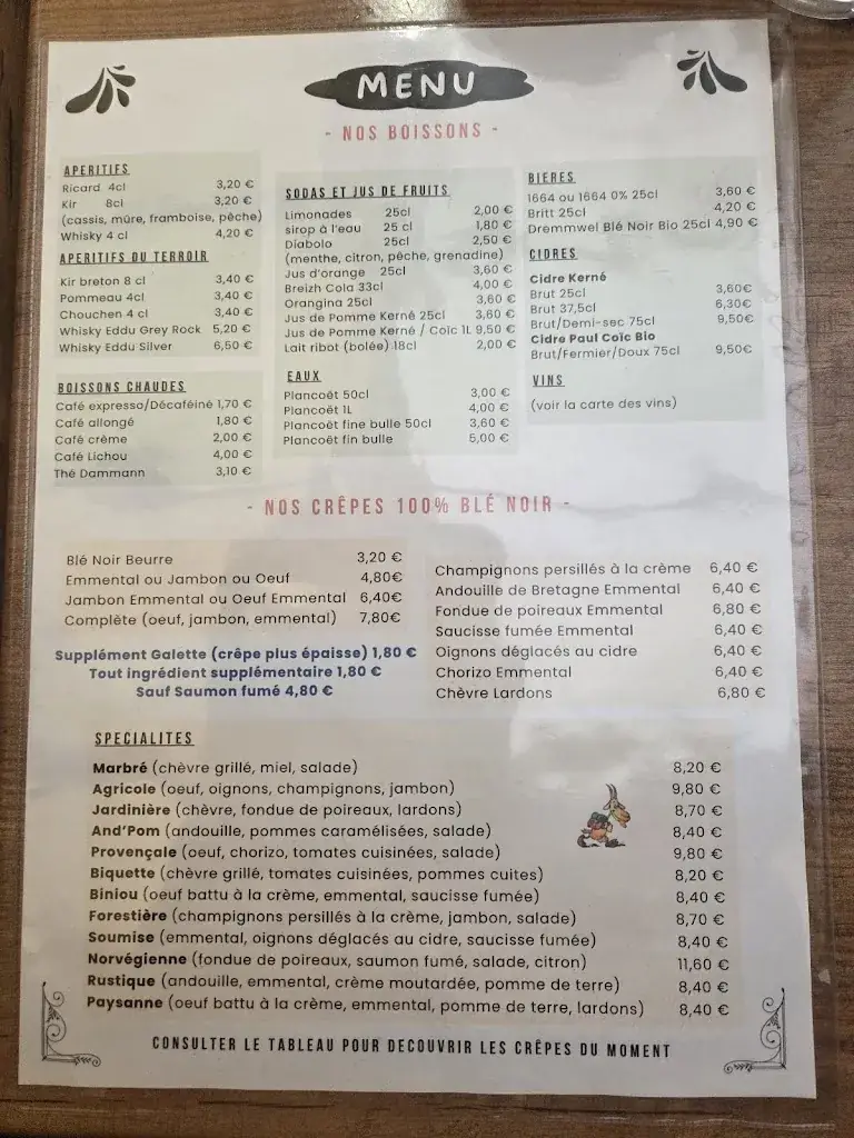 Menu_Crêperie les Sonneurs_Plozévet_immagine_1