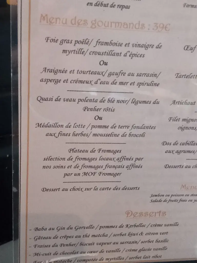 Menu_L'Auberg'ine - Maisons Glenn Anna_Sainte-Anne-d'Auray_image_4