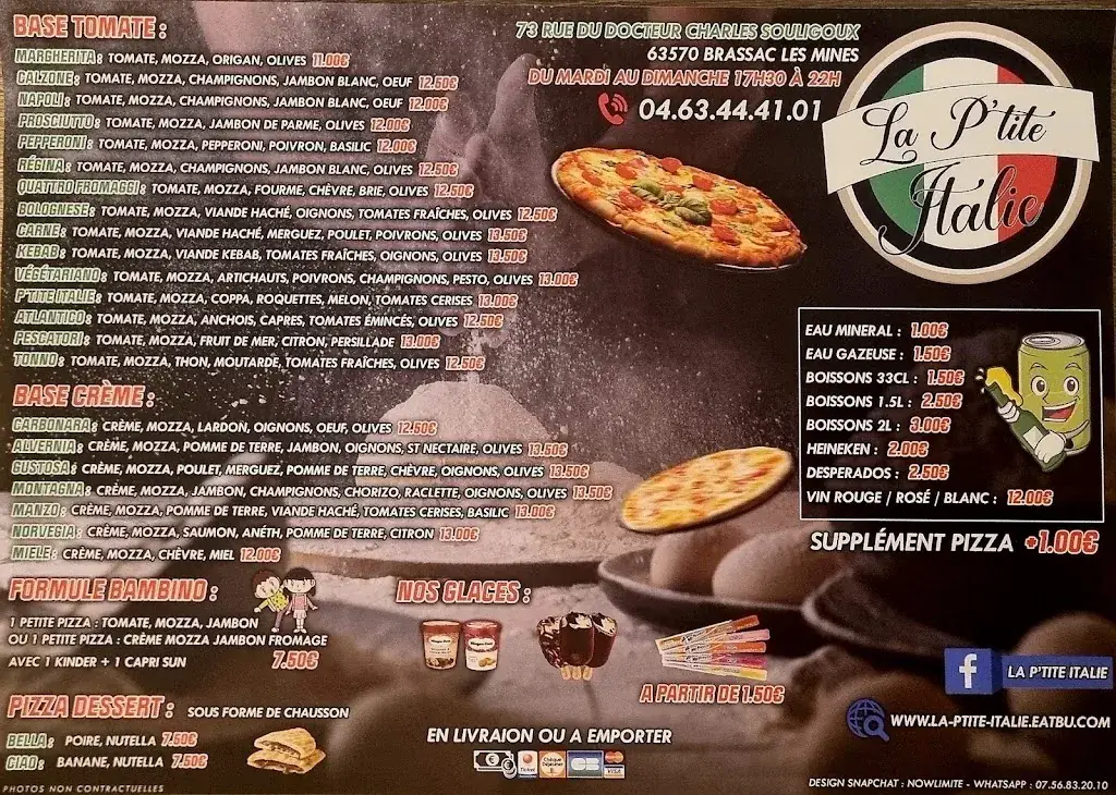 Menu_La P'tite Italie_Brassac-les-Mines_image_2