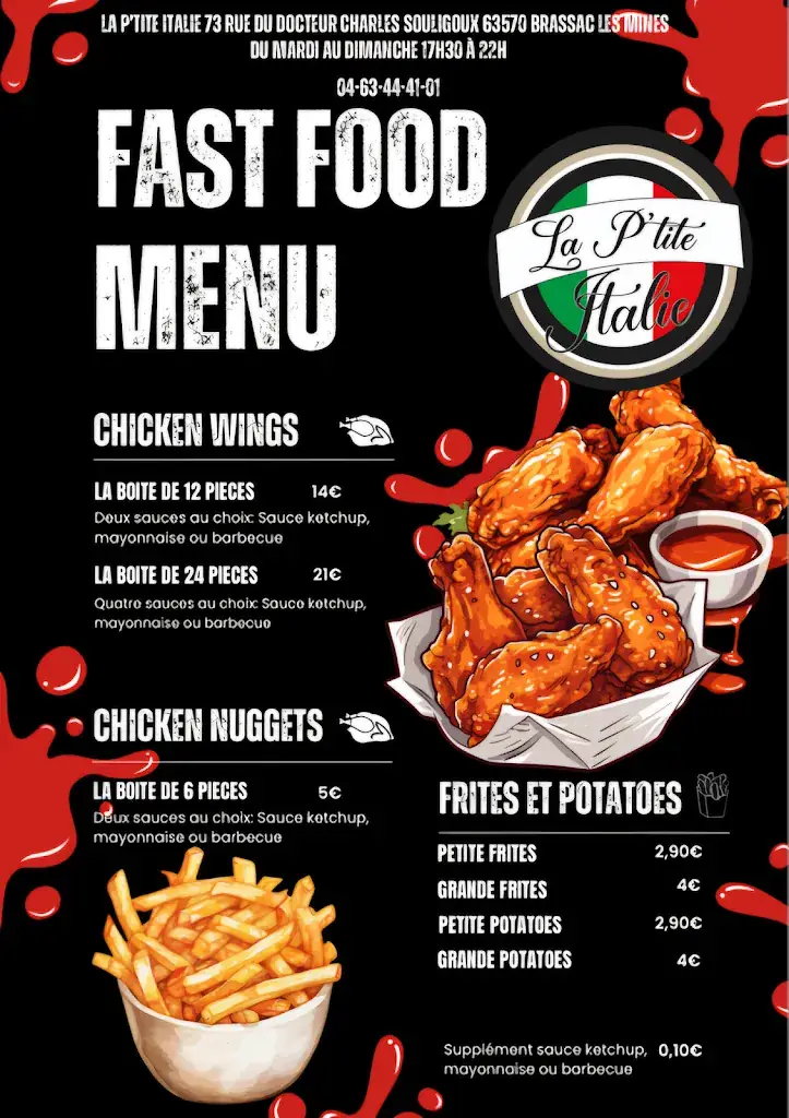 Menu_La P'tite Italie_Brassac-les-Mines_image_4