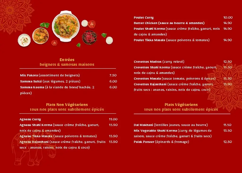 Menu_Le Rajasthan _Pluvigner_image_1