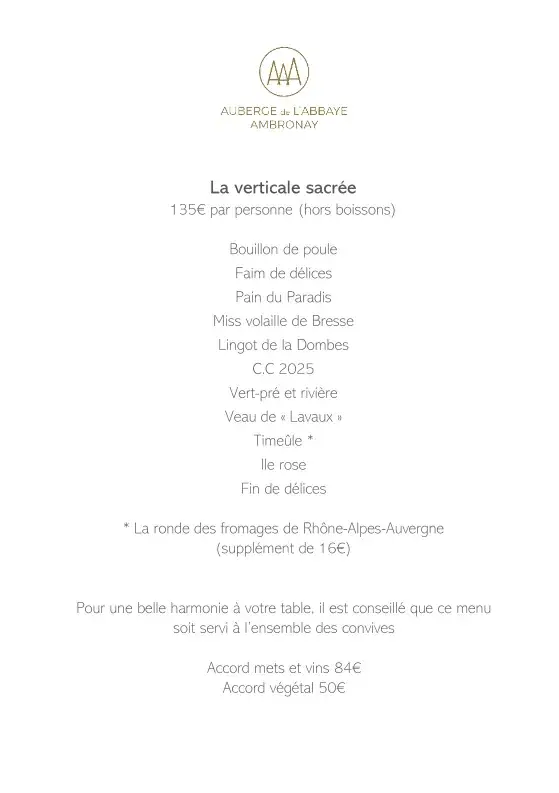 Menu_Auberge De L'abbaye_Ambronay_image_1