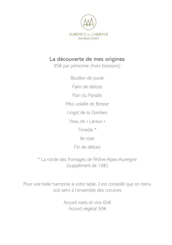 Menu_Auberge De L'abbaye_Ambronay_image_2
