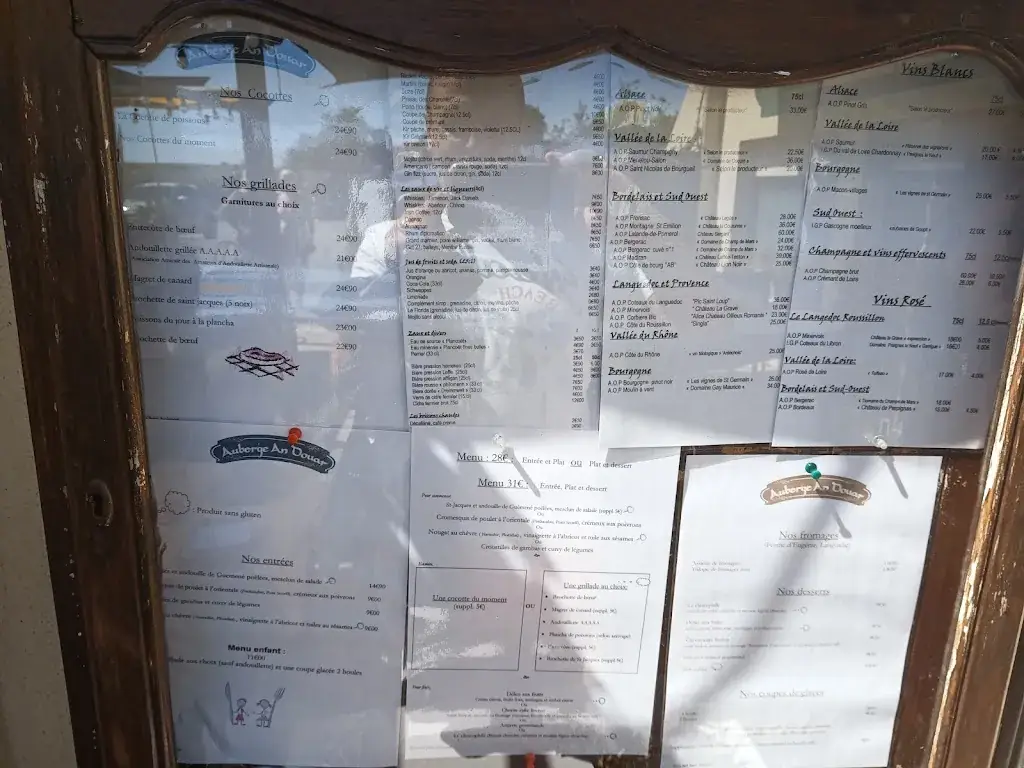 Menu_Restaurant Auberge An Douar_Quéven_image_1