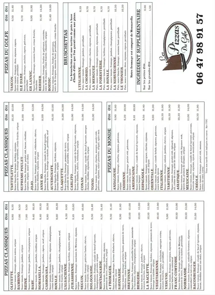 Menu_Les Pizzas du Golfe MARDI LARRE, JEUDI MEUCON, VENDREDI SAMEDI DIMANCHE QUESTEMBERT_Cours_immagine_1