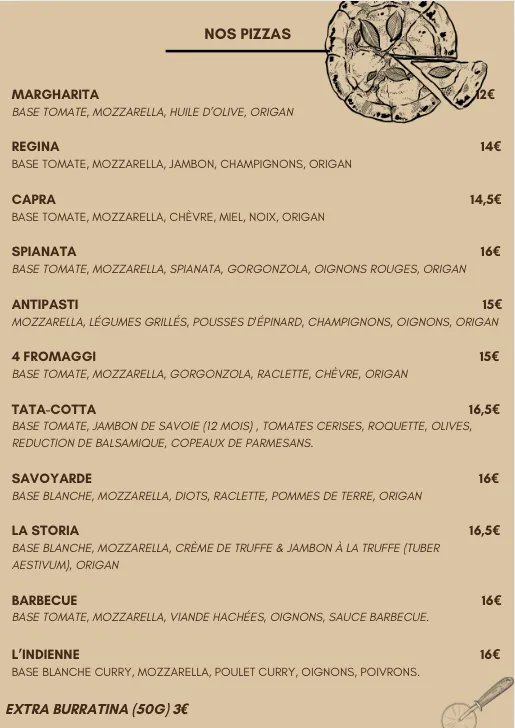 Menu_La Storia : restaurant / vente à emporter_Bozel_image_1